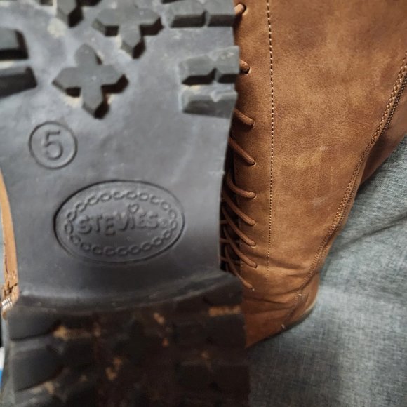 Women's Size 5 Stevies RN#17730 Tan Full Zip Lace Up Knee High Boots - Picture 9 of 9